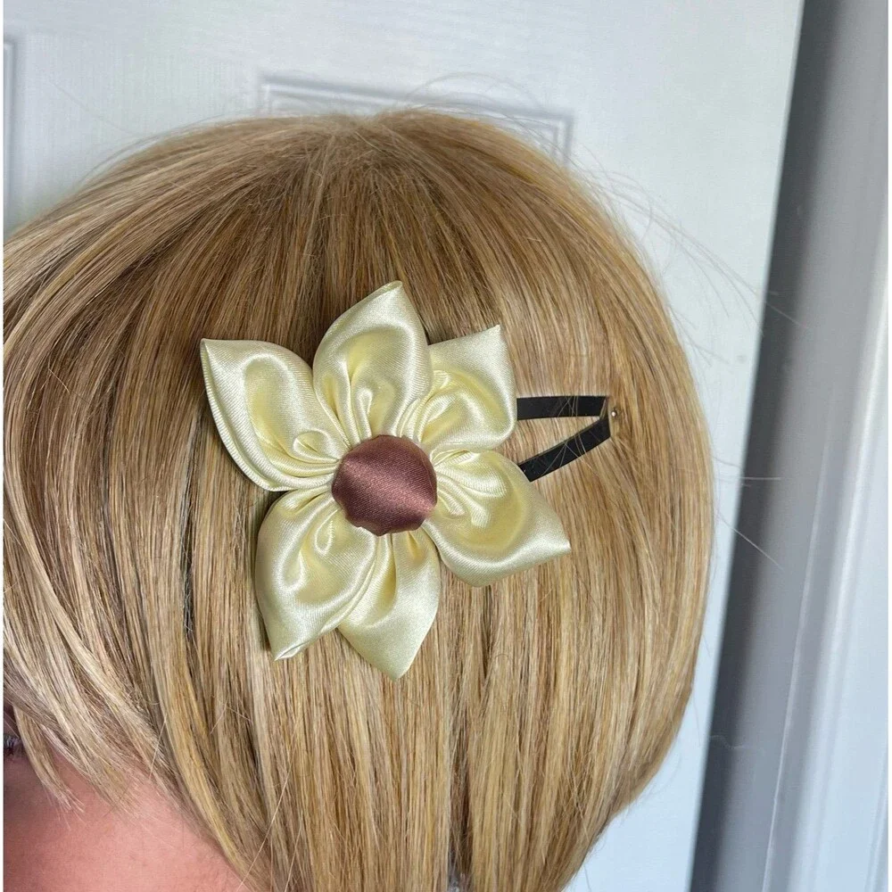 Flower Hair clip hair pin yellow sun flower